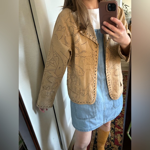 Chico's Tan Blazer with Embroidered Lapel - Picture 8 of 10